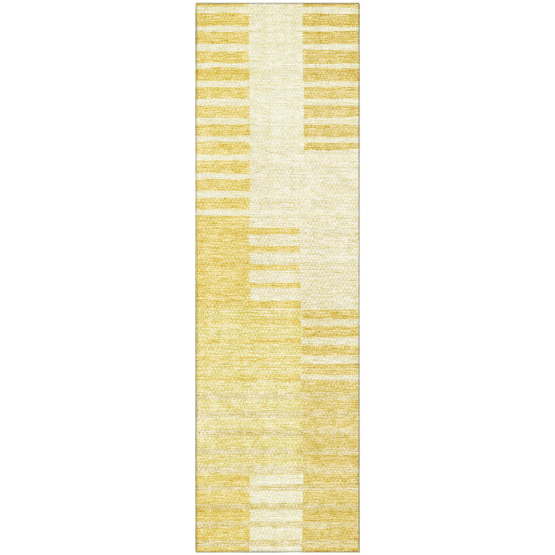 Tapis miel Prisco lavable à la machine de qualité supérieure, Tapis de couloir 2 pi 3 po x 7 pi 6 po