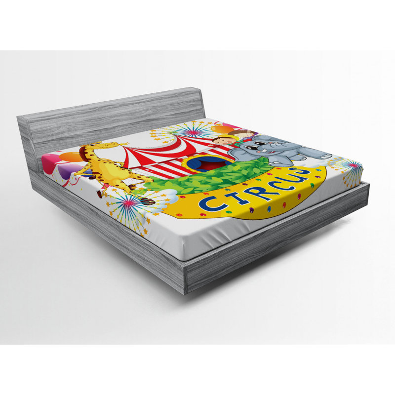 Circus Microfiber Fitted Sheet, Queen Fitted Sheet