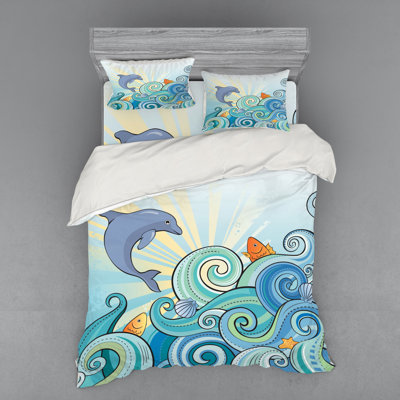 Sea Animals Coastal Duvet Cover