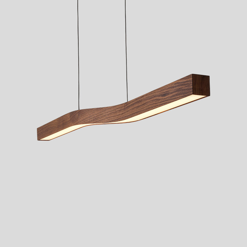 Camur 1 - Light LED Pendant, Dark Stained Walnut