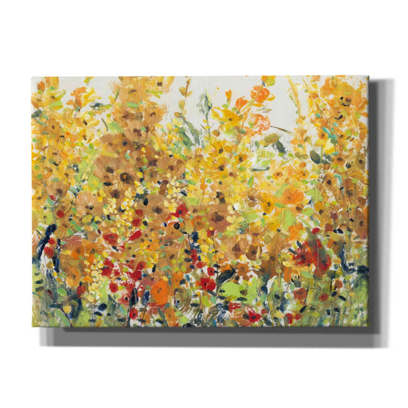 «Golden Summer Garden II» par Timothy O 'Toole, art mural sur toile, H 40 po x l 54 po x P 1,5 po