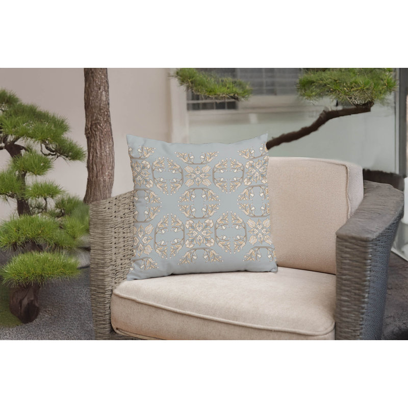 Coussin décoratif Rumi, Gris, Carré 18 po