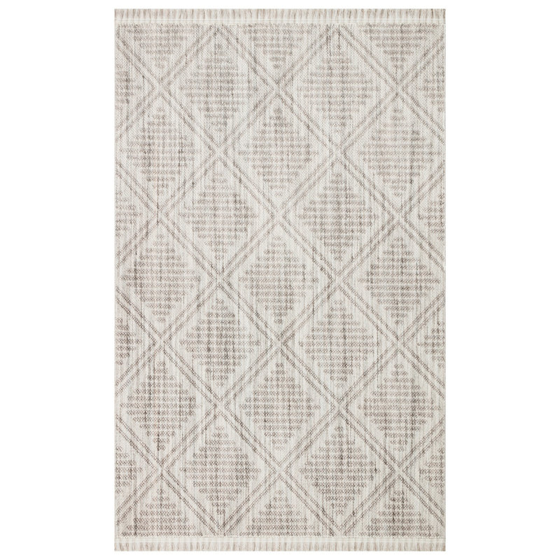 Stylish Machine Woven Carpet, 4.0 x 5.9 Feet, Grey & Silver | 100% Polyester, No Pile, Flat Weave, 1.3 lbs/Sq Ft | Easy to Clean with Vacuum & Spot Remover | Perfect for Living Room, Bedroom & Office Decor