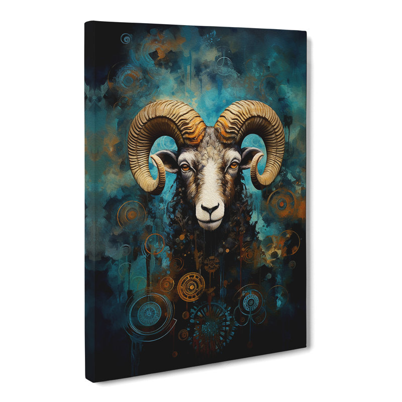 Aries Zodiac Modern - No Frame Print, 60cm H x 40cm W x 3cm D