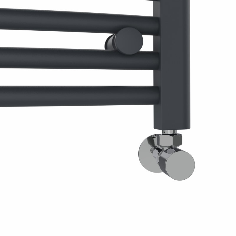 Cano Curved Heated Towel Rail Radiator Bathroom Ladder Warmer, 100cm H x 40cm W x 4.5cm D, Dark Grey