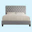 Structure de lit rembourrée en tissu avec tête de lit réglable / style Chesterfield / support à lattes de bois-472233130-472233131