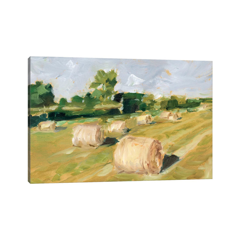Hay Field II by Ethan Harper - Wrapped Canvas Painting, 20.32 cm H x 30.48 cm W