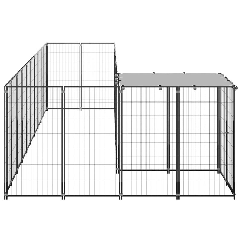 Portillo 43.31cm H Metal Yard Kennel With Door, Black