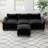 Velvet Upholstered Sectional Sofa with Ottoman-105504409