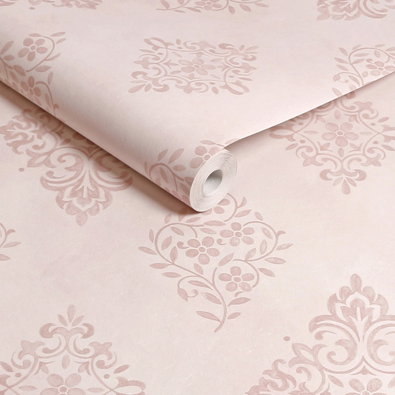 Papier peint bleu Shabby Elegance par Rachel Ashwell, Rose
