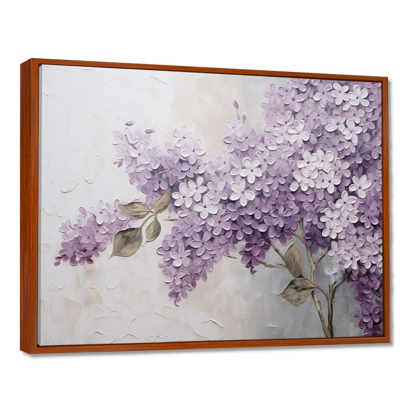 Magnifique paysage de rêve lilas - décoration murale lilas, Reproduction avec cadre flottant, H 16 po x l 32 po, Brun