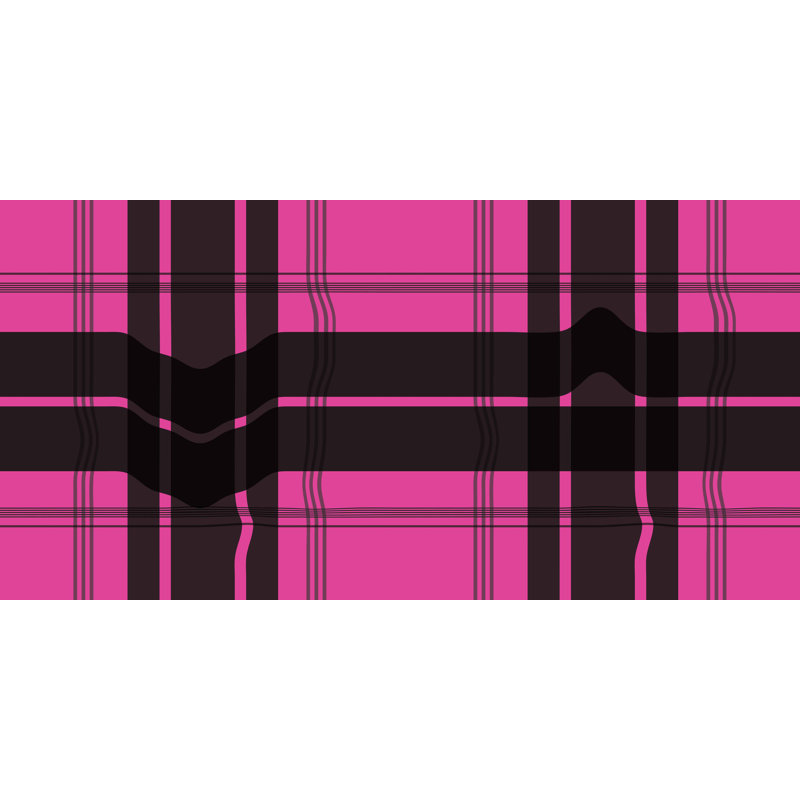Warped Plaid Wallpaper, Pink/Black