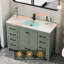 Ensemble de meuble-lavabo simple 48 po avec lavabo, robinet, tablette d'armoire de salle de bain moderne avec tiroirs et portes-470015721