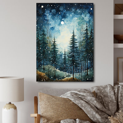 Winter Snowy Evergreen I - Winter Landscape Canvas Print