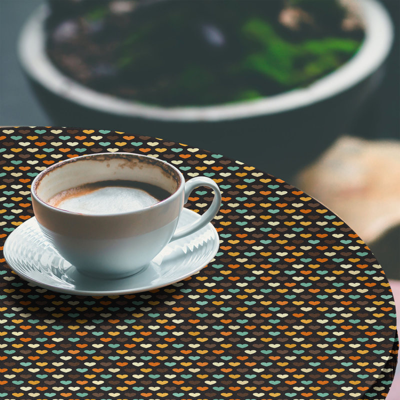 Bay Isle Home™ Love Fitted Round Tablecloth Multicolor 92910, 64.17" Round