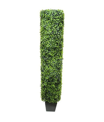 4' Potted Two Tone Rectangular Boxwood Artificial Topiary Tree - Unlit