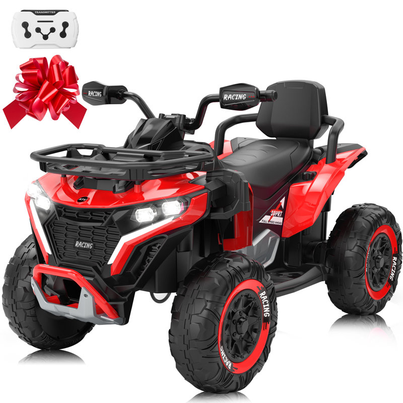 24V 4WD Kids Electric UTV w/ Remote Control, Large Seat & 3 Speeds, Red