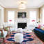Linen Blend Drum Semi Flush Mount