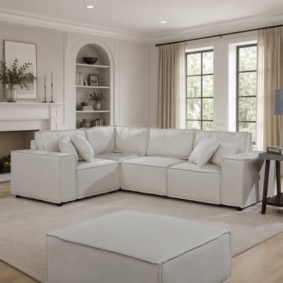 Upholstered 71.5 " Linen Sectional