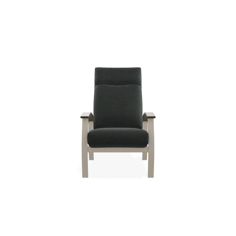 Chaise de patio inclinable avec coussins Askar, Toile Sunbrella® tangerine, Bois de plage P40, Blanc brillant