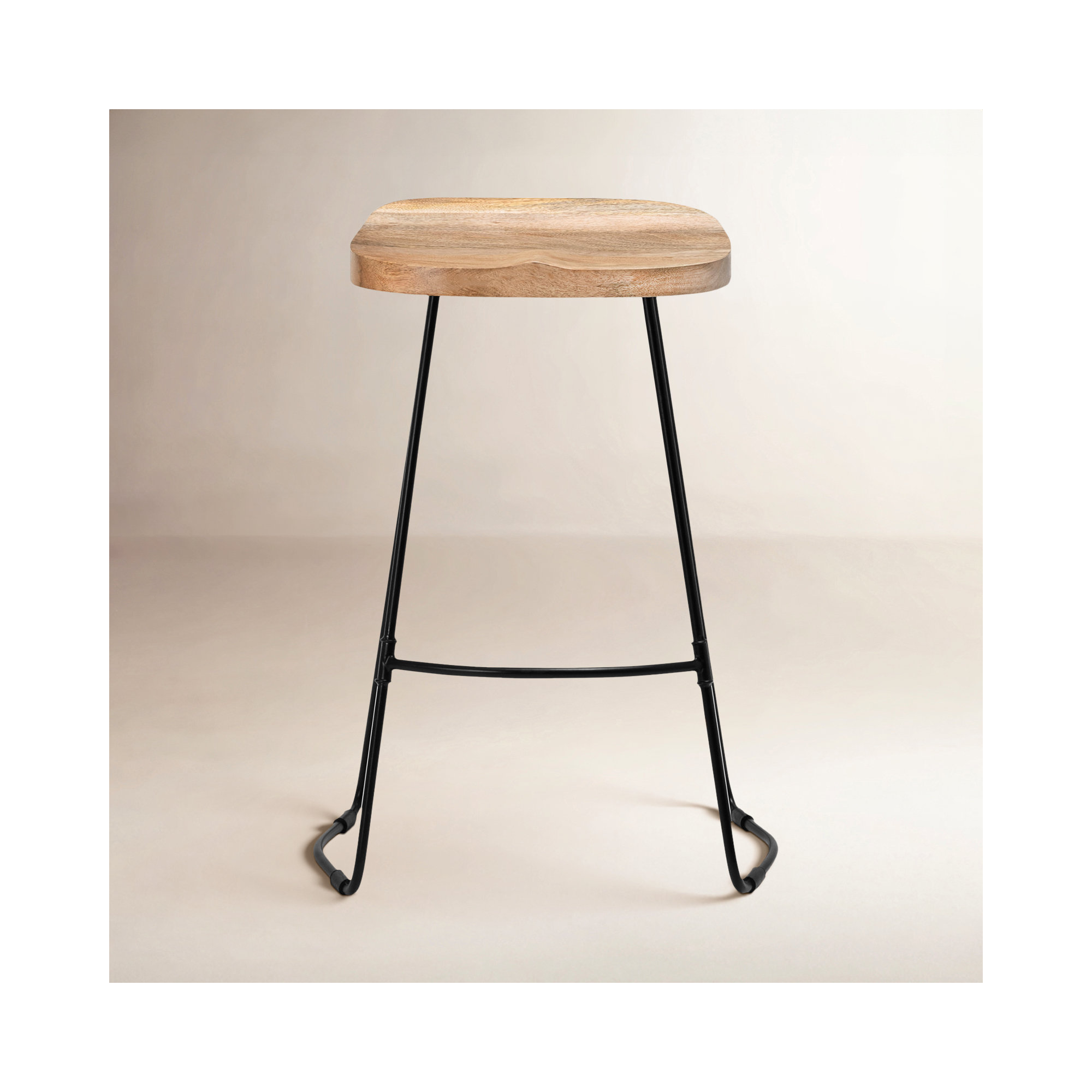 Geonna Solid Wood Stool, Natural, Counter Stool (27" Seat Height)