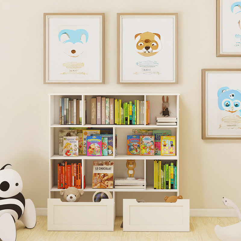 Bibliothèque à 7 tablettes avec 2 crochets