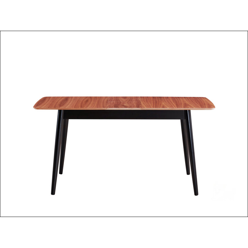 Table de salle à manger à finition naturelle et noire