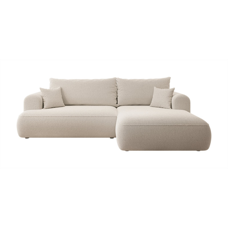 Aian 3 Seater Sofa & Chaise, Beige, Right Hand Facing