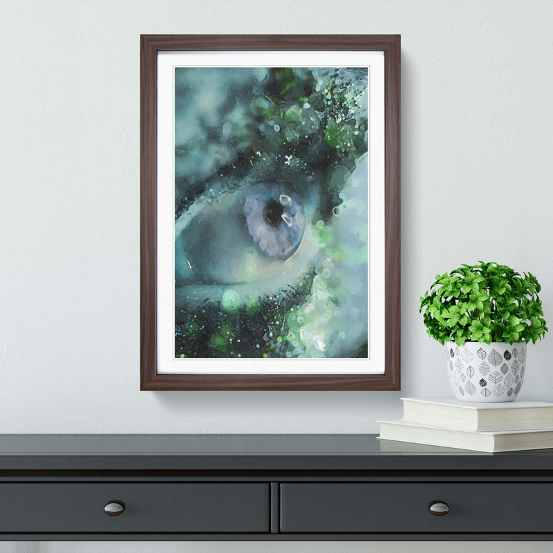 Glitter Eye - Picture Frame Graphic Art Print, 87cm H x 62cm W x 2cm D, Walnut Framed