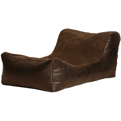 Faux Leather Refillable Bean Bag Lounger