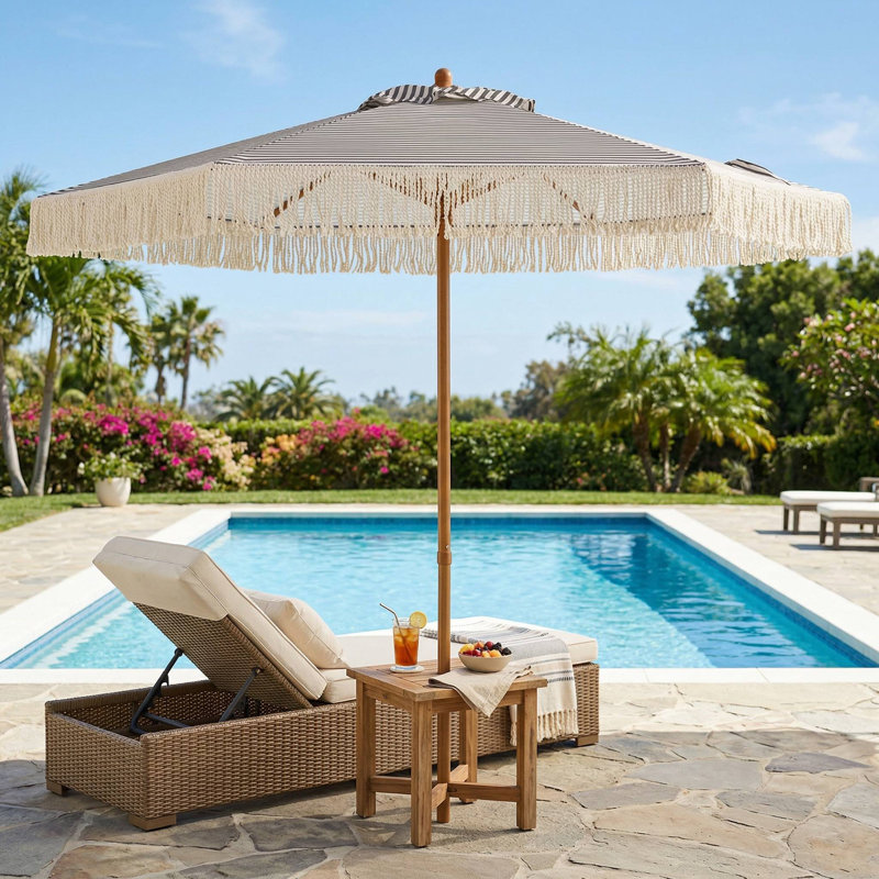 Parasol de plage durable et résistant aux rayons UV de 7 pieds Boho