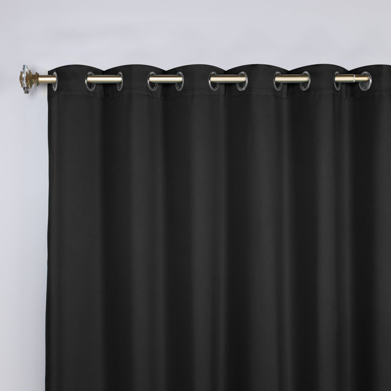 Paire de rideaux obscurcissant avec œillets Millendon, Noir, L 70 po x L 96 po