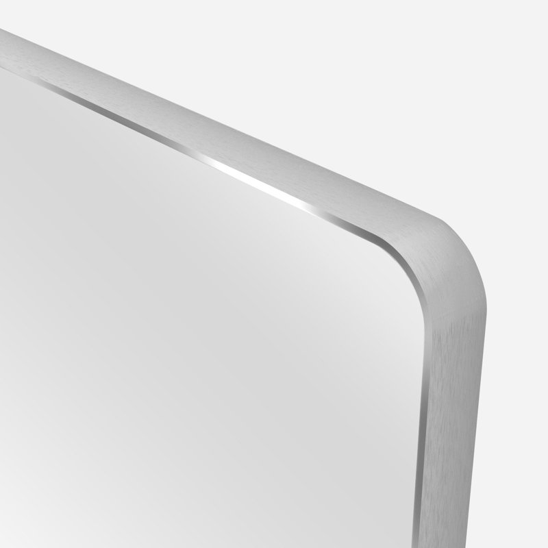 Viridiana Metal Rectangle Wall Mirror, 36" x 24", Silver