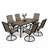 Yardgrace 7-Piece Metal Patio Dining, with Swivel Chairs & Rectangular Table