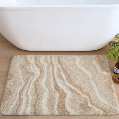 Washable bathroom mat with anti-slip bottom, quick-drying absorbent floor carpet