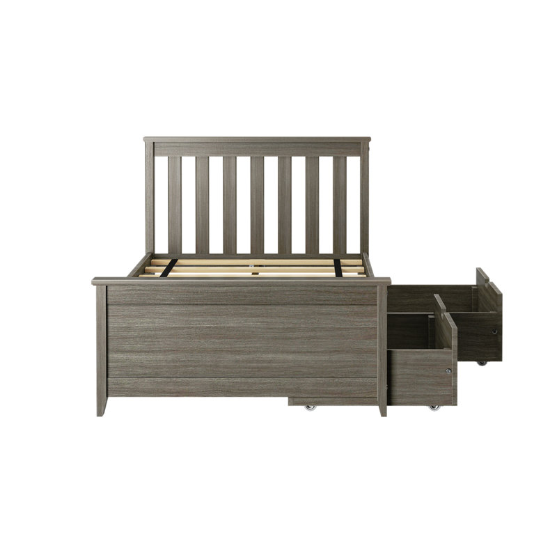 Boling Twin 2 Drawer Solid Wood Platform Bed , Clay