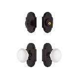 Nostalgic Warehouse Cottage Entry Set with Brown Porcelain Knob