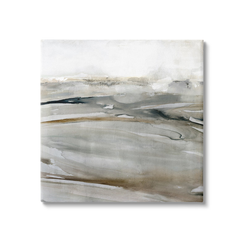 Art abstrait sur toile, paysage abstrait gris par Carol Robinson, H 17 po x l 17 po x P 1,5 po