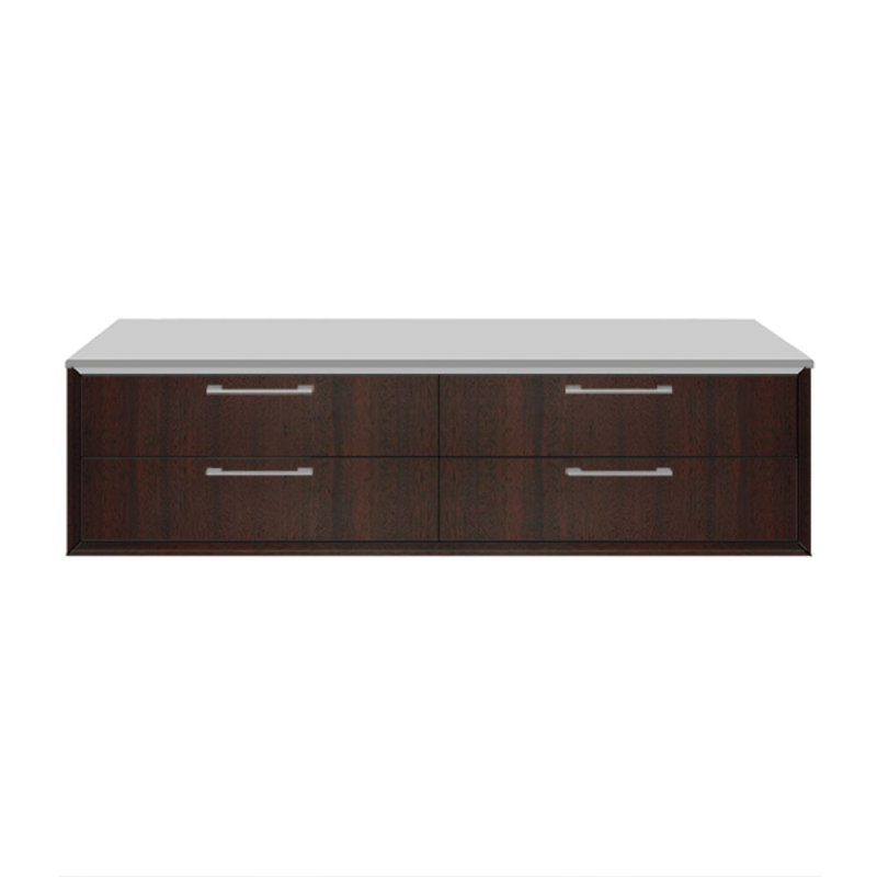 Gemelli 48" W x 12" H x 22" D Wall Mounted Bathroom Cabinet, African Mahogany