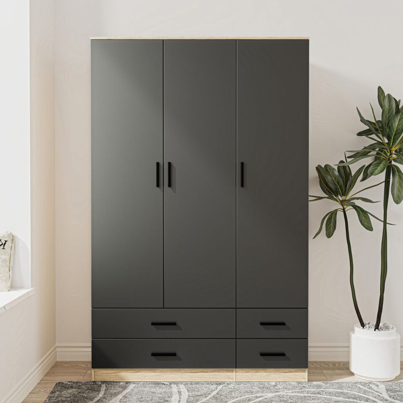 Retonia Manufactured Wood Wardrobe, Oak/Black