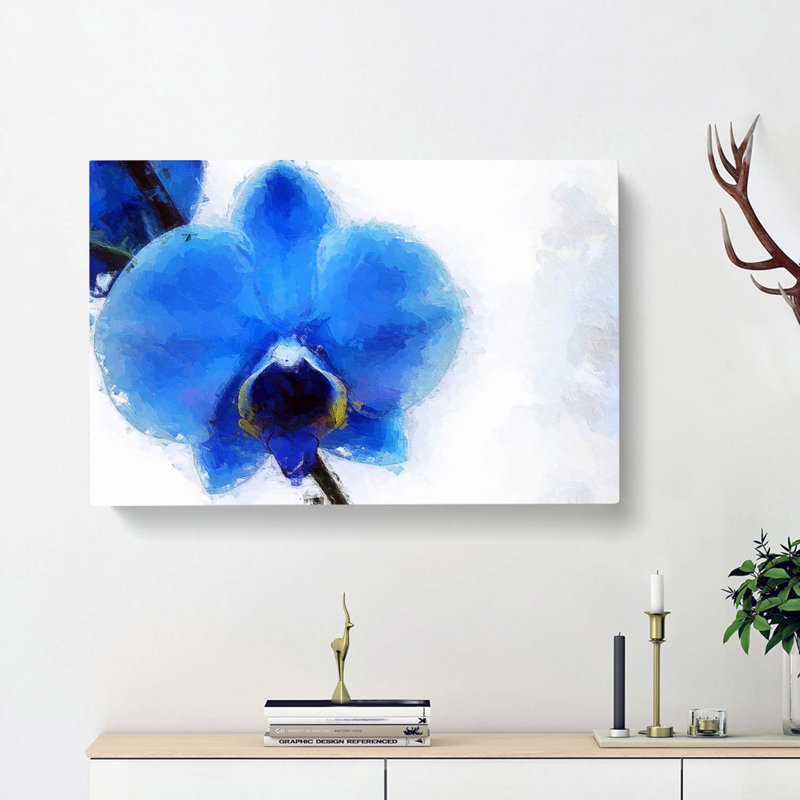 Blue Orchid In Abstract - Wrapped Canvas, 40cm H x 60cm W x 3cm D