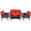 Ensemble de conversation en rotin avec canapé avec coussins de quatre articles Gullo-31588956
