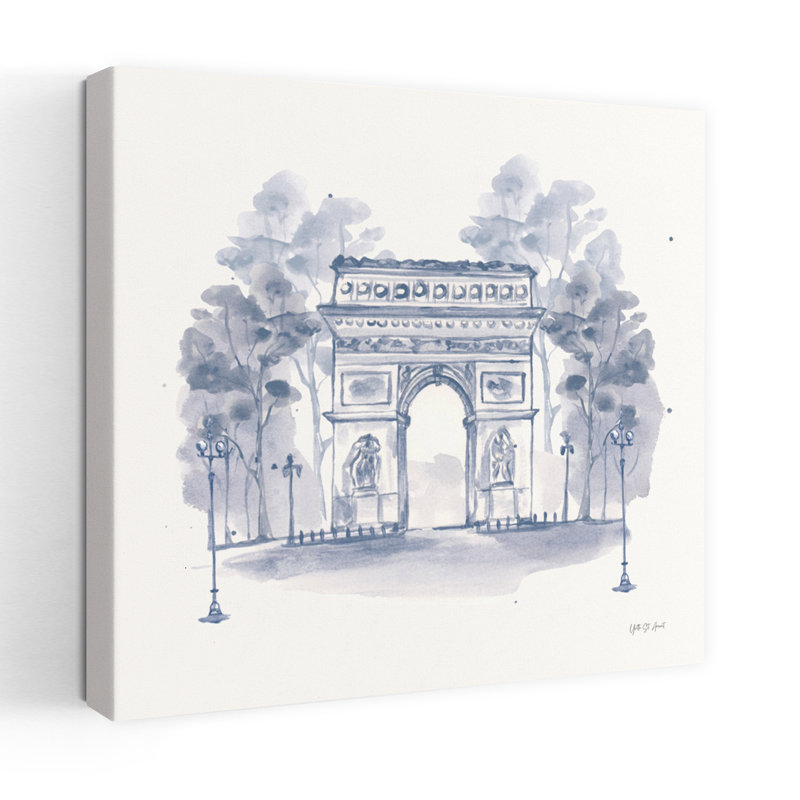 Arc de Triomphe, art abstrait contemporain, paysage, H 18 po x l 18 po