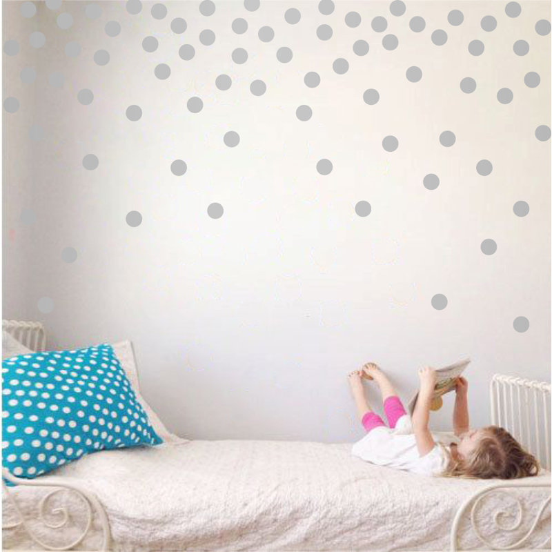 Adhésif décoratif à pois, Argent, H 24 po x l 39 po x P 0,01 po