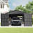 Outdoor Metal Garage Shed, Extra Large Metal Carport With Lockable Double Hinged Doors, Heavy Duty Car Shelter For Car, Truck, Motorcycle And Lawn Equipment, Dark Grey-124385909
