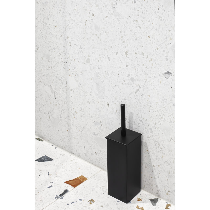 MUGO Free Standing Toilet Brush and Holder, Black