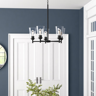 Lustre classique / traditionnel à 5 lumières avec abat-jour