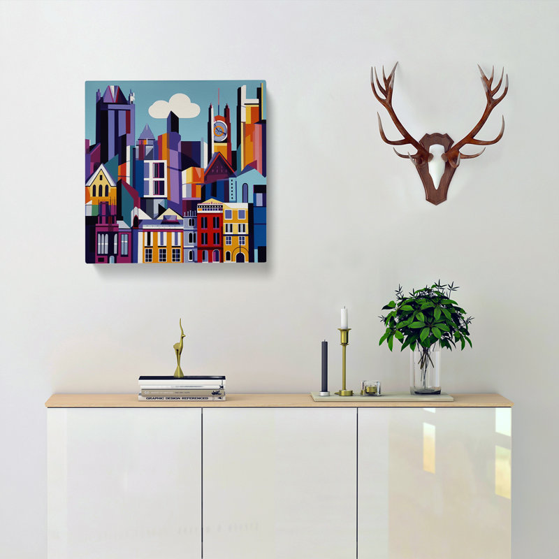 City Of Manchester Cubism No.1 - Wrapped Canvas