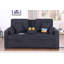 Causeuse convertible en tissu tissé gris foncé de 70 po avec console rabattable Cody II