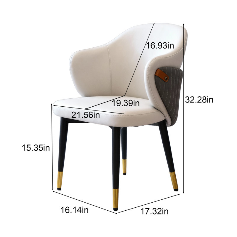 Fauteuil d'appoint en cuir léger et luxueux (ensemble de 2)